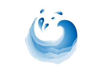 Fototapeta premium Water Wave Icon. Surf Logo. Vector Isolated On White Background. Hand Drawn Water Wave Icon. For Water Logo, Sign, Symbol, Surfing Icon, Sea And Ocean Logo. Abstract Ocean Waves Vector