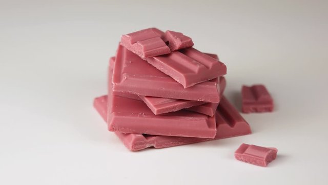 Ruby Chocolate Bar made from ruby cocoa bean. New dimension of chocolate sweets.