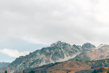 Nature scenic of caucasus mountains trekking trails in Georgia.