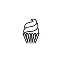 cupcake icon template color editable. cupcake vector sign isolated on white background illustration for graphic and web design.