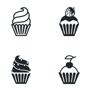 cupcake icon template color editable. cupcake vector sign isolated on white background illustration for graphic and web design.