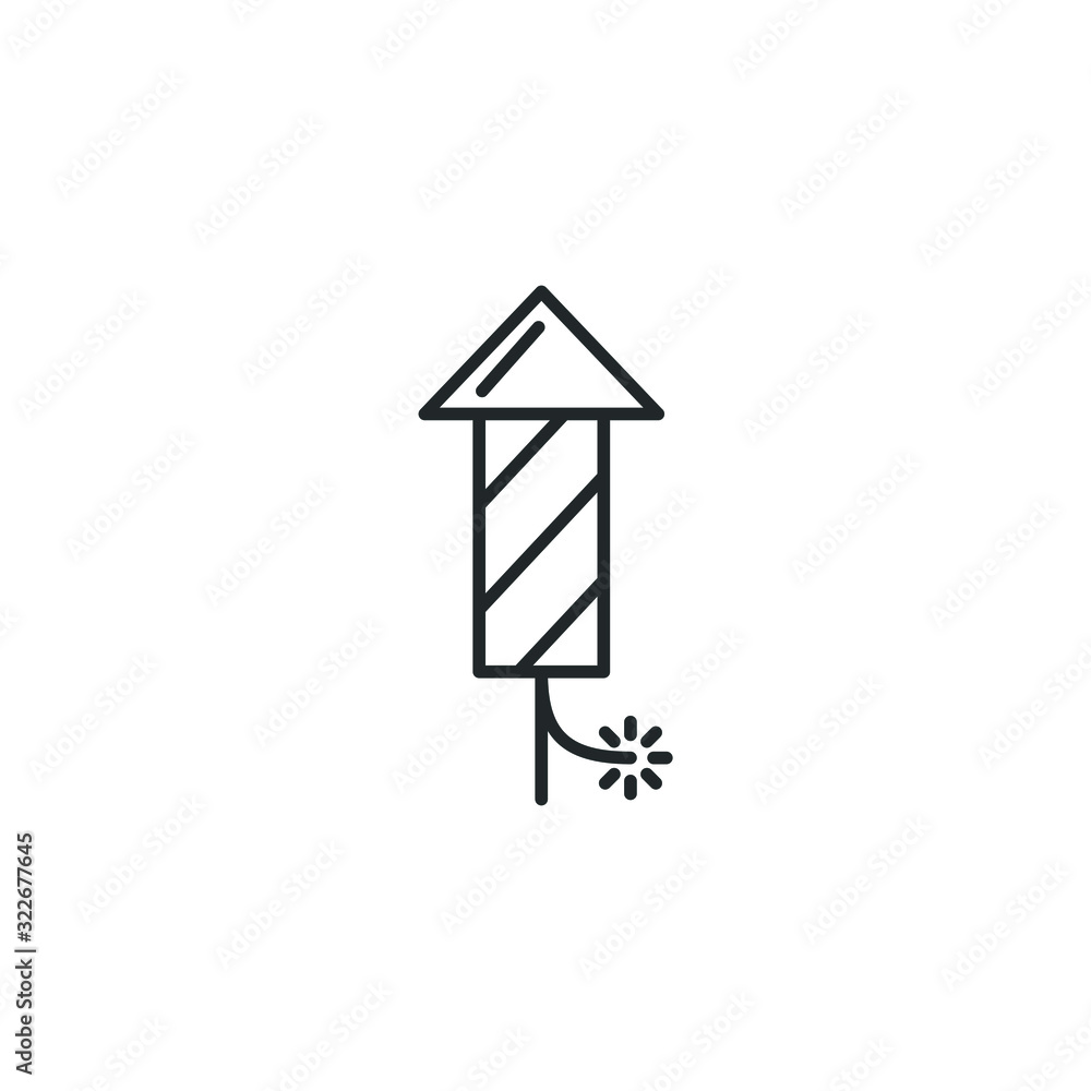 Leinwandbilder fireworks rocket icon template color editable. fireworks rocket vector sign isolated on white backgr
