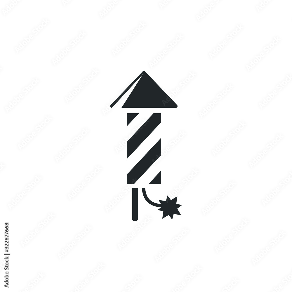 Aufkleber fireworks rocket icon template color editable. fireworks rocket vector sign isolated on white backgr