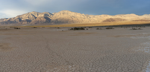 Panorama of Lake Panamint in Death Valley National Park, California, in the late afternoon.