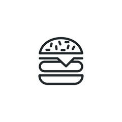 Burger icon template color editable. Burger symbol vector sign isolated on white background illustration for graphic and web design.