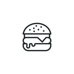 Burger icon template color editable. Burger symbol vector sign isolated on white background illustration for graphic and web design.