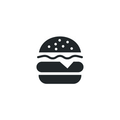 Burger icon template color editable. Burger symbol vector sign isolated on white background illustration for graphic and web design.