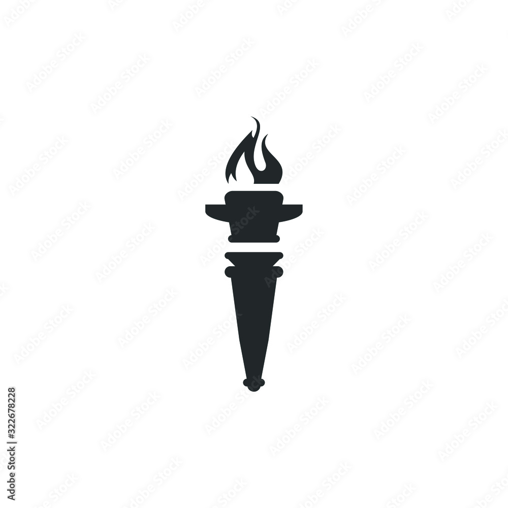 Aufkleber torch flame icon template color editable. fire torch victory championship symbol vector sign isolate