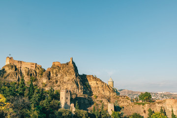 Fototapeta na wymiar Landscape view of Narikala fortress in Tbilisi, Georgia.