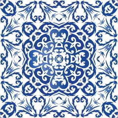 Ethnic ceramic tile in portuguese azulejo.