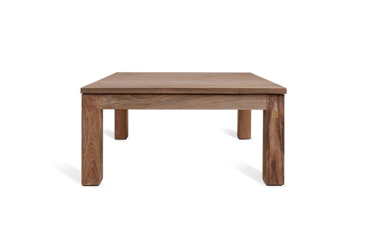 natural teak wood table with a white background