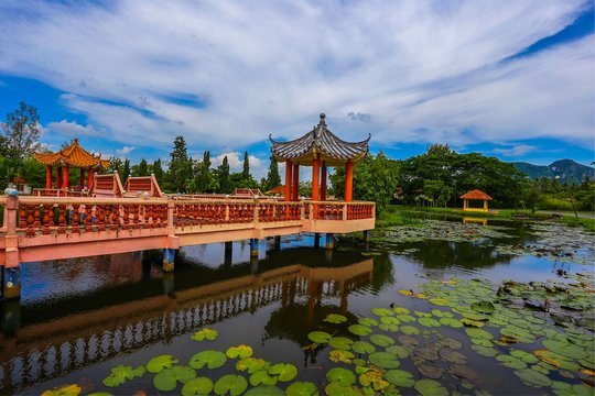 Tasik Melati, Perlis, Malaysia. One of the famous place 30 minutes from Kangar with amazing blue sky