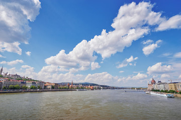 Travel by Hungary. Beautiful view of Budapest city and Danube river.