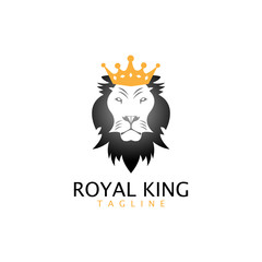 lion head logo template vector icon