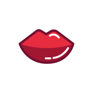 recommend clip art: female mouth sensuality line and fill style