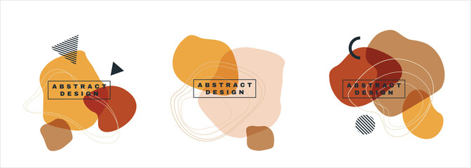 Vector. Abstract set of modern graphic elements. Dynamic colored forms and lines. Gradient avant garde banners with flowing liquid shapes. Template for design of a logo, flyer, poster or presentation.