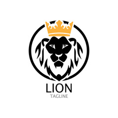 lion head logo template vector icon