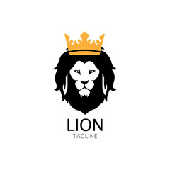 lion head logo template vector icon
