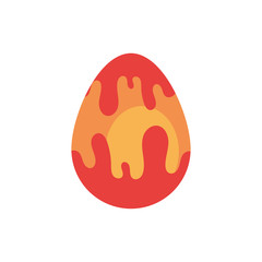 easter egg painted with leak flat style