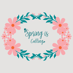 Modern frame, with leaf and wreath, for spring greeting card design. Vector