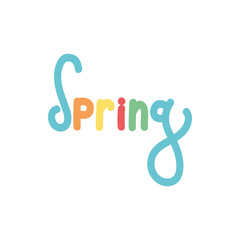 Fototapeta na wymiar spring season word with colors letters
