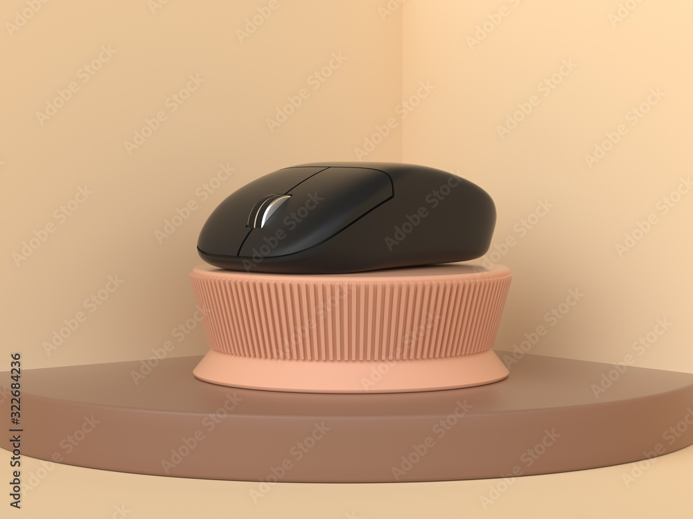 Aufkleber 3d rendering wireless computer mouse
