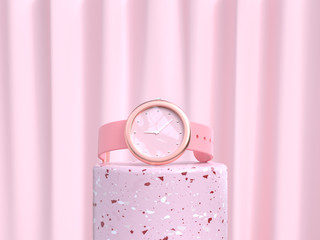 3d rendering black watch technology concept