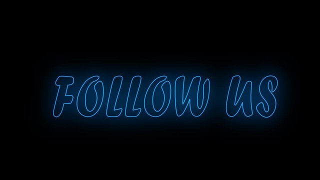 Follow us neon signboard.