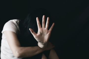 Fototapeta premium Stop violence against women,International women's day sepia photos