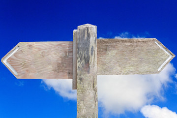 Signpost on the Isle of Anglesey coastal path, Wales, UNited Kingdom