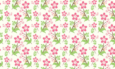 Unique template with spring floral pattern background, with leaf and flower concept.