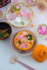 お花畑のみかんずしで雛祭り