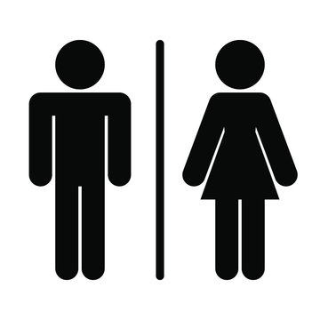 male female men women toilet restroom sign logo black silhouette style