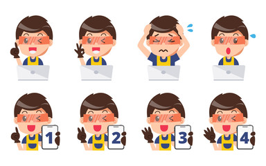 A collection of various Construction worker.