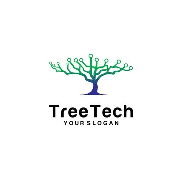 tree tech logo icon designs vector