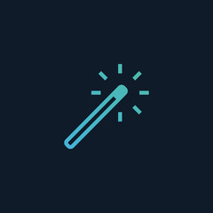 Magic Wand Icon. Stock Vector illustration isolated on blue background.