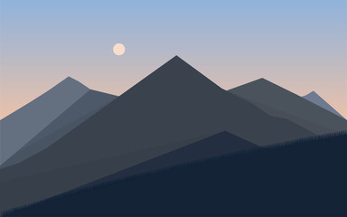 mountain views and sunlight - vector illustration