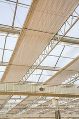 Close-up of steel structure greenhouse structure