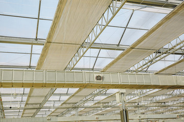 Close-up of steel structure greenhouse structure
