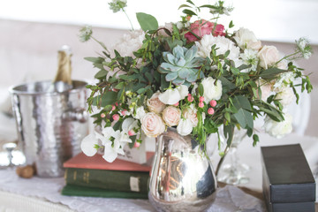 Spring Floral Silver Vase