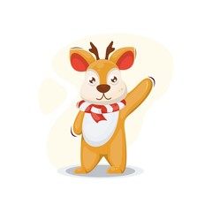ADORABLE DEER MASCOT CARTOON VECTOR