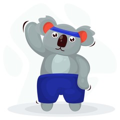 ADORABLE KOALA PHYSICAL EXERCISE MASCOT CARTOON VECTOR