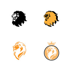 lion head logo template vector icon