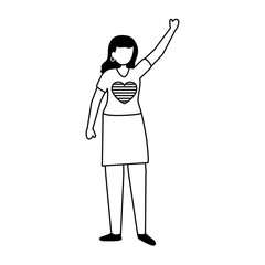 lesbian woman protest avatar character