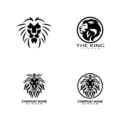 lion head logo template vector icon