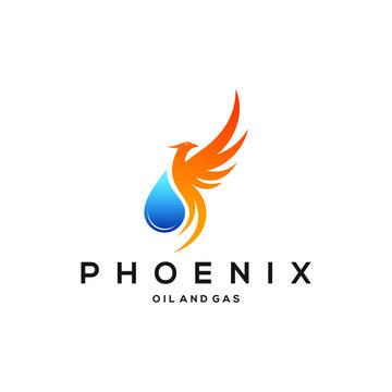 phoenix oil and gas logo design vector