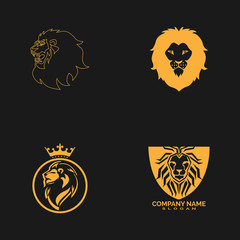 lion head logo template vector icon