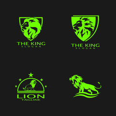 lion head logo template vector icon