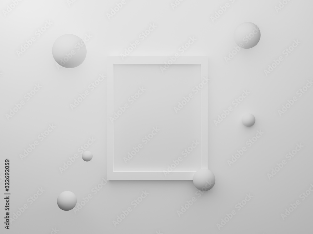 Poster abstract paper frames isolated on white background. 3d render design for display product and banner.