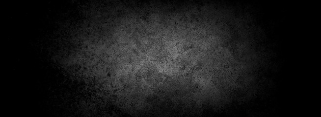 Old wall texture cement dark black gray panorama background abstract grey color design are light with white gradient background.